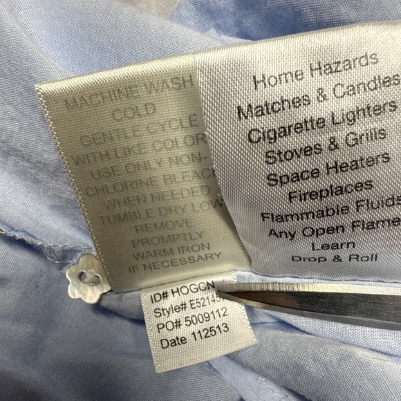 Eileen West Nightgown Large Mother of Pearl Buttons Light Blue Long - Picture 10 of 12